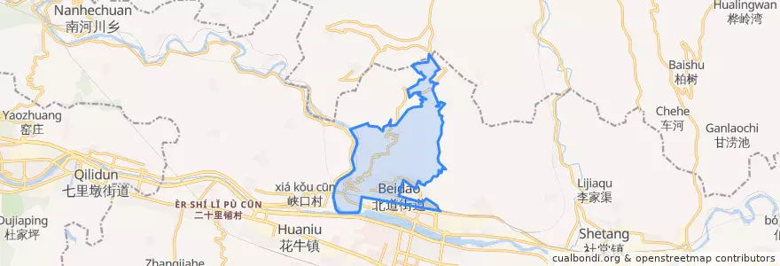 Mapa de ubicacion de Daobei Subdistrict.