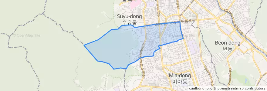 Mapa de ubicacion de 수유1동.