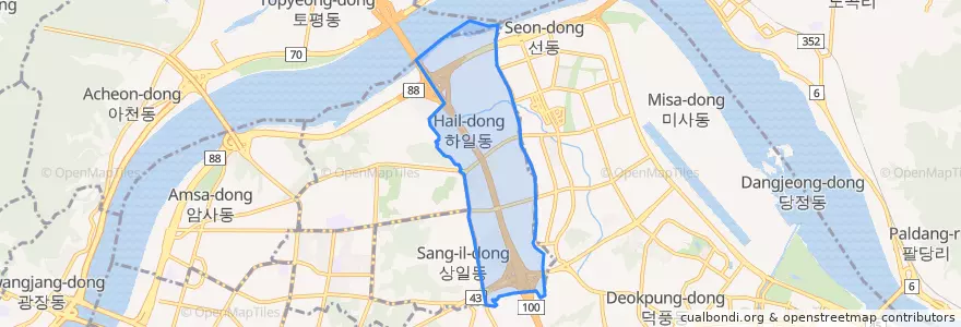 Mapa de ubicacion de 강일동.