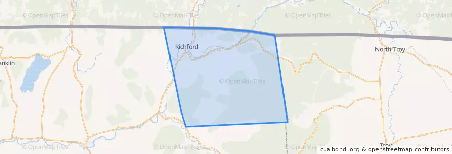 Mapa de ubicacion de Richford.