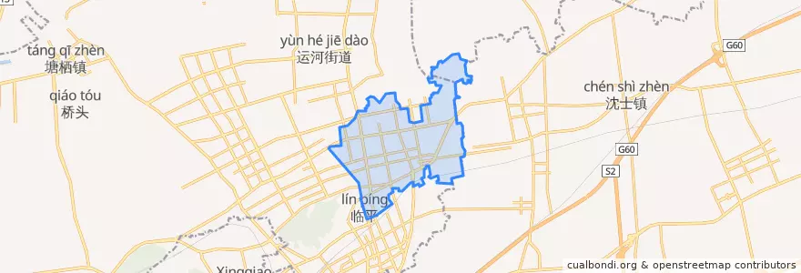 Mapa de ubicacion de 东湖街道.