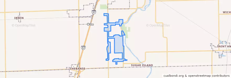 Mapa de ubicacion de Sammons Point.