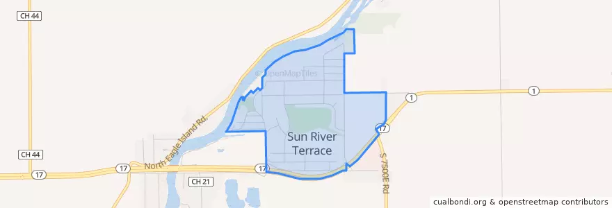 Mapa de ubicacion de Sun River Terrace.