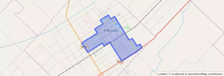 Mapa de ubicacion de 9 de Julio.