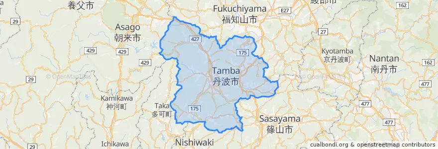 Mapa de ubicacion de Tamba.