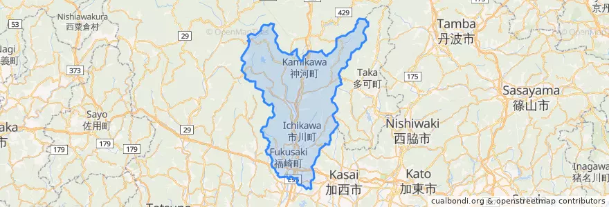 Mapa de ubicacion de 神崎郡.