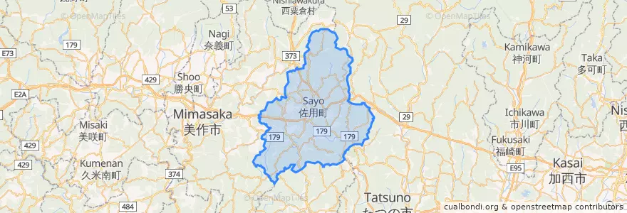 Mapa de ubicacion de 佐用郡.