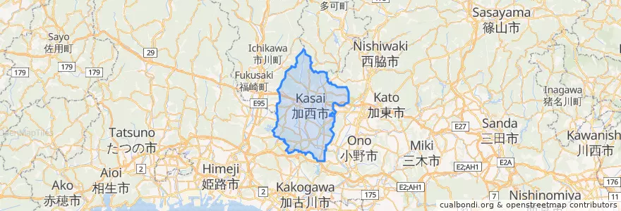Mapa de ubicacion de Kasai.