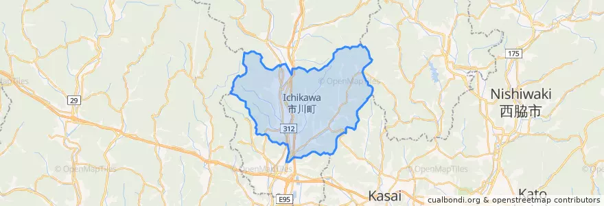 Mapa de ubicacion de 市川町.