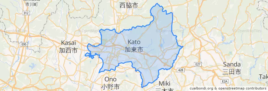 Mapa de ubicacion de 加東市.