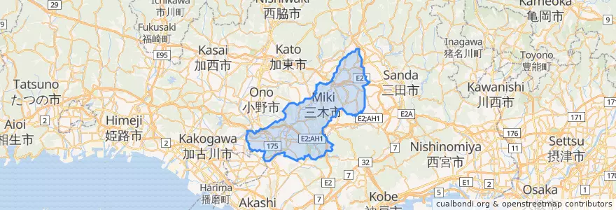 Mapa de ubicacion de Miki.