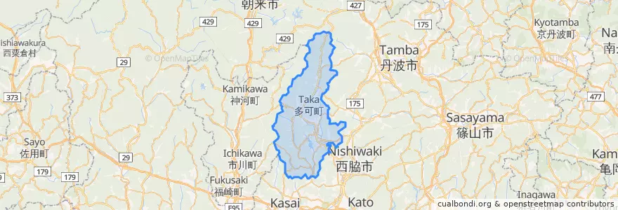 Mapa de ubicacion de 多可郡.