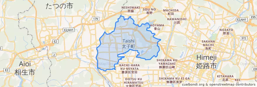Mapa de ubicacion de 太子町.