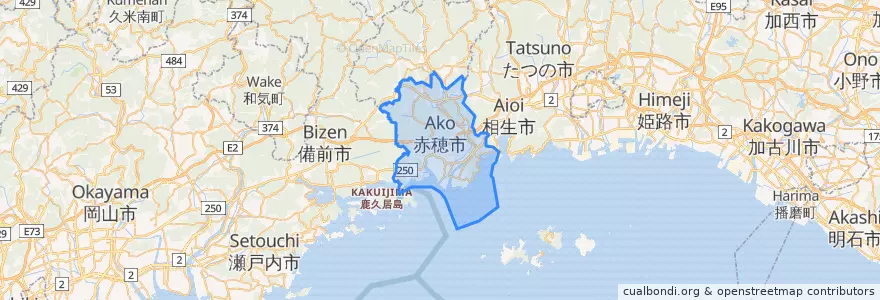Mapa de ubicacion de Ako.