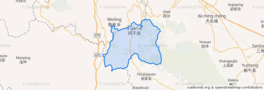 Mapa de ubicacion de 阿干镇.
