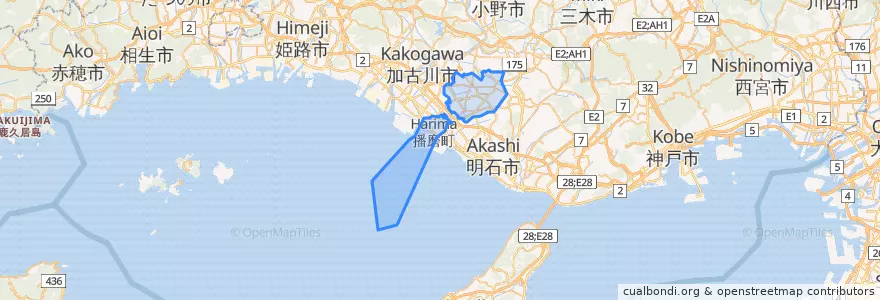 Mapa de ubicacion de 加古郡.