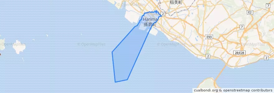 Mapa de ubicacion de 播磨町.