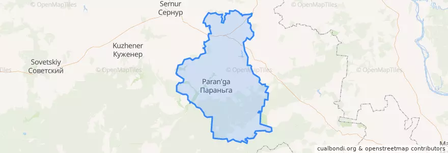 Mapa de ubicacion de Параньгинский район.