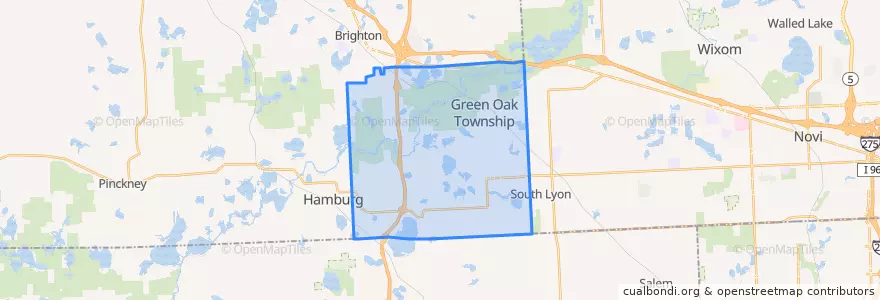 Mapa de ubicacion de Green Oak Township.