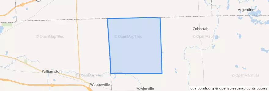 Mapa de ubicacion de Conway Township.