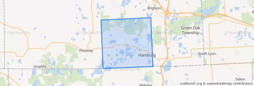 Mapa de ubicacion de Hamburg Township.