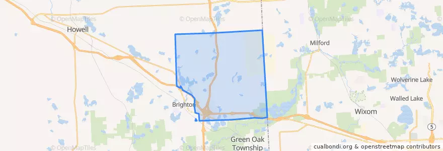 Mapa de ubicacion de Brighton Township.