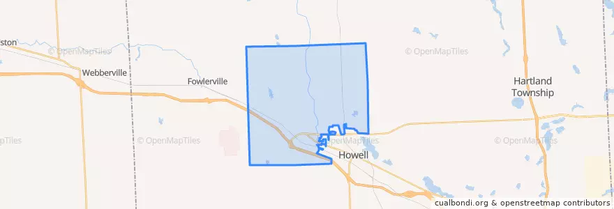 Mapa de ubicacion de Howell Township.