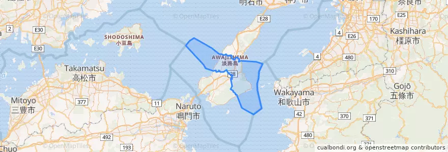 Mapa de ubicacion de 洲本市.