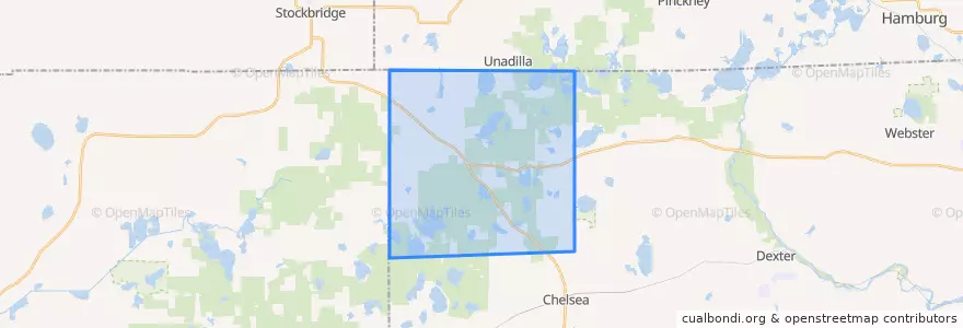 Mapa de ubicacion de Lyndon Township.