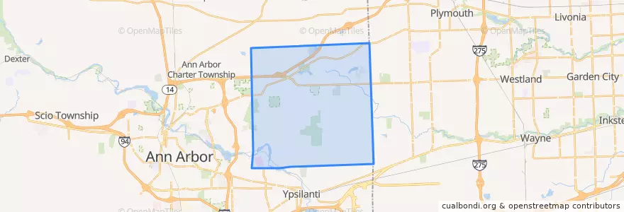 Mapa de ubicacion de Superior Charter Township.
