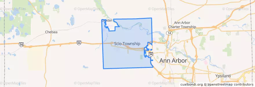 Mapa de ubicacion de Scio Township.