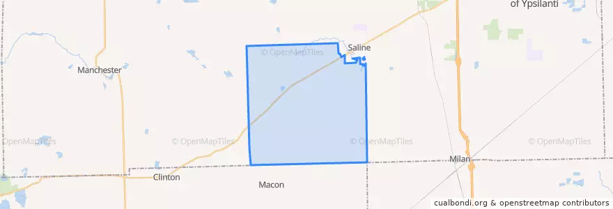 Mapa de ubicacion de Saline Township.