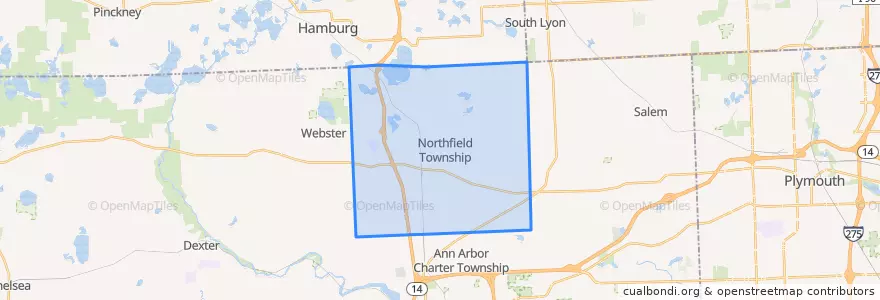 Mapa de ubicacion de Northfield Township.