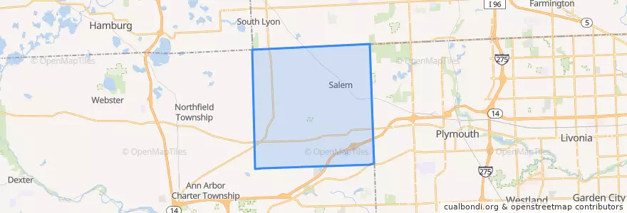 Mapa de ubicacion de Salem Township.