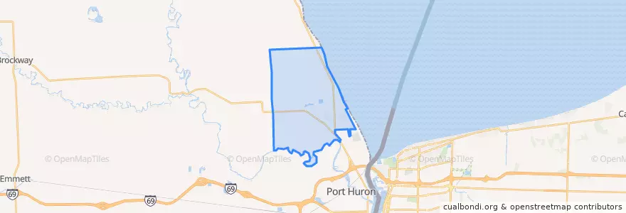 Mapa de ubicacion de Fort Gratiot Township.