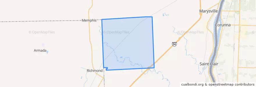 Mapa de ubicacion de Columbus Township.