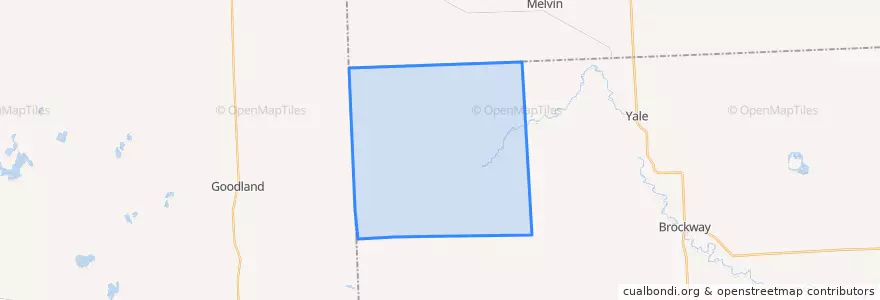 Mapa de ubicacion de Lynn Township.