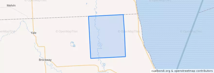 Mapa de ubicacion de Grant Township.