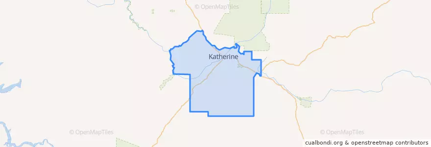 Mapa de ubicacion de Town of Katherine.