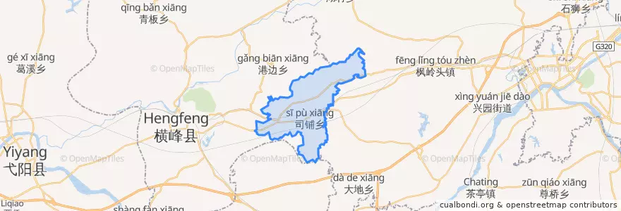 Mapa de ubicacion de 司铺乡.