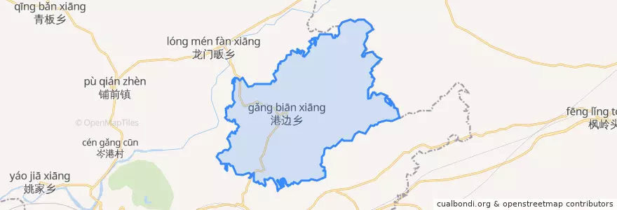 Mapa de ubicacion de 港边乡.
