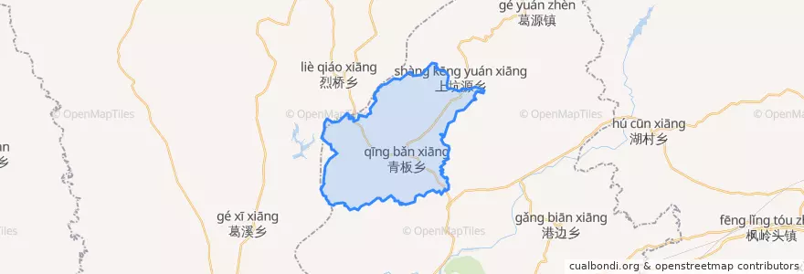 Mapa de ubicacion de 青板乡.