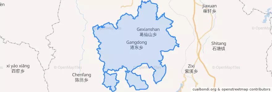 Mapa de ubicacion de 葛仙山乡.