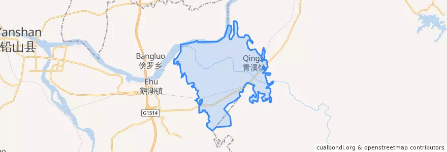 Mapa de ubicacion de 铅山县青溪服务中心.