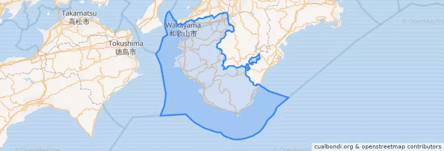 Mapa de ubicacion de 和歌山県.