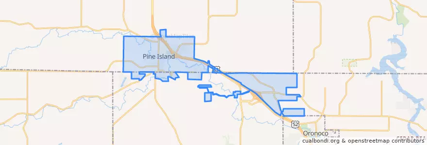 Mapa de ubicacion de Pine Island.