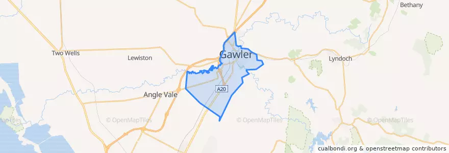 Mapa de ubicacion de Town of Gawler.