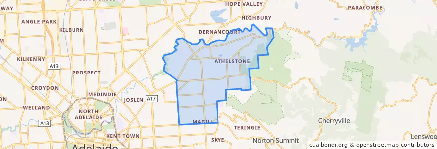 Mapa de ubicacion de Campbelltown City Council.