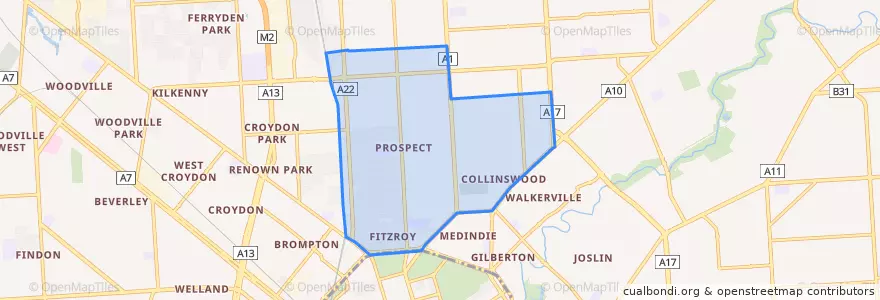 Mapa de ubicacion de City of Prospect.