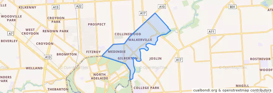 Mapa de ubicacion de The Corporation of the Town of Walkerville.
